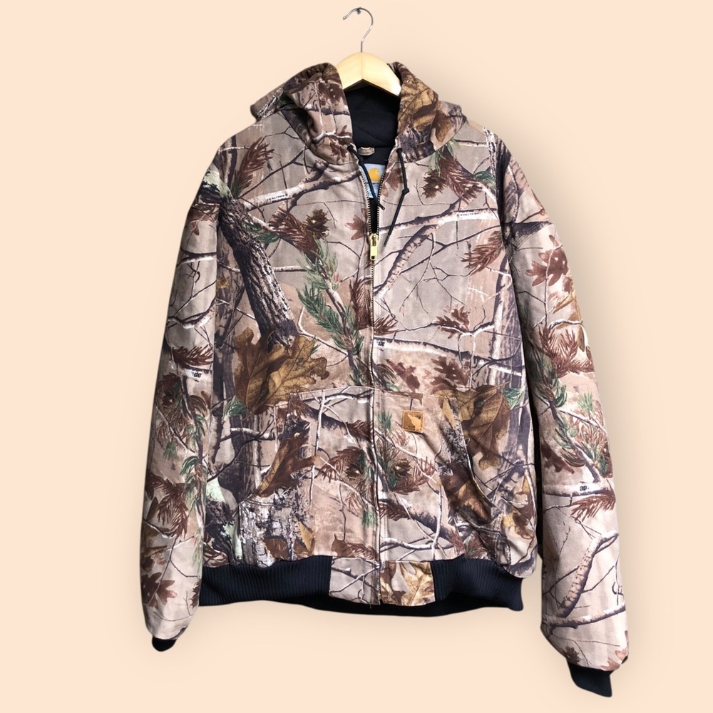 Vintage 90s Carhartt J221 CAP Realtree Camouflage Active Jacket Canvas MEN 2XL T